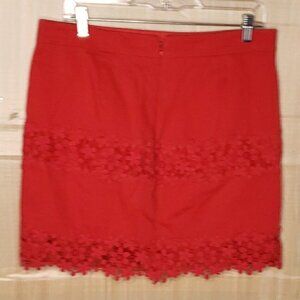 J. Crew Womens Salmon Pink Lace Detail Mini Skirt 8